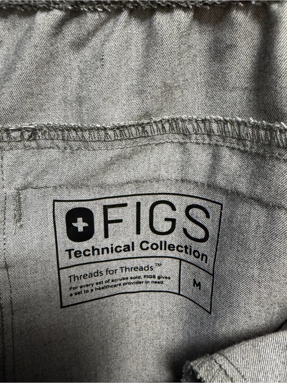 Figs Mens Axim Cargo Scrub Pants Gray Heathered Green Drawstring Size Medium